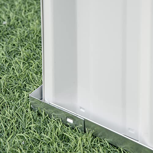 Outsunny 8X3X1Ft Raised Garden Bed, Outdoor Garden Boxes, Large Metal Planter Box With Open Bottom And Gloves For Vegetables Flowers Herbs, White #TOP6