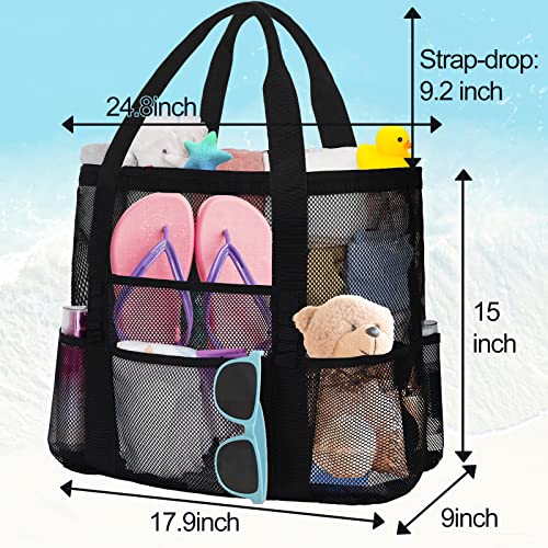 Personalized Mesh Beach Bag for Women - Waterproof Initial Tote Bag for Family Travel, Toys, Vacation Essentials4