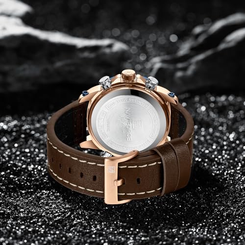 Image of NAVIFORCE NF9236 Japanese Movement Military Style Leather Strap Analog-Digital Watch