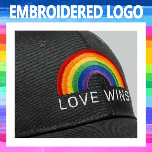 Image of Gay Pride Trucker Hat for Men and Women Rainbow LGBT Embroidered Adjustable Washable Baseball Cap Accessories Gifts