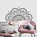 Media Mandala Flor Pegatinas de Pared Para Dormitorio Cabecera Meditación Yoga Calcomanía de Pared Estilo Boho Salón Vinilo Mural A17 57x28cm