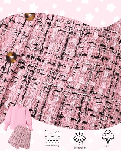 Image of Toddler Girl Clothes Fall Winter Girls Clothing Set Long Sleeve T-Shirt Tops & Plaid Mini Skirts Dress 2Pcs Outfits