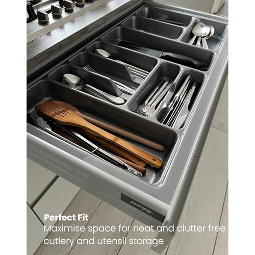 REHUK Premium Large Cutlery Drawer Organiser Tray Insert (815mm x 422mm x 60mm) - Image 3