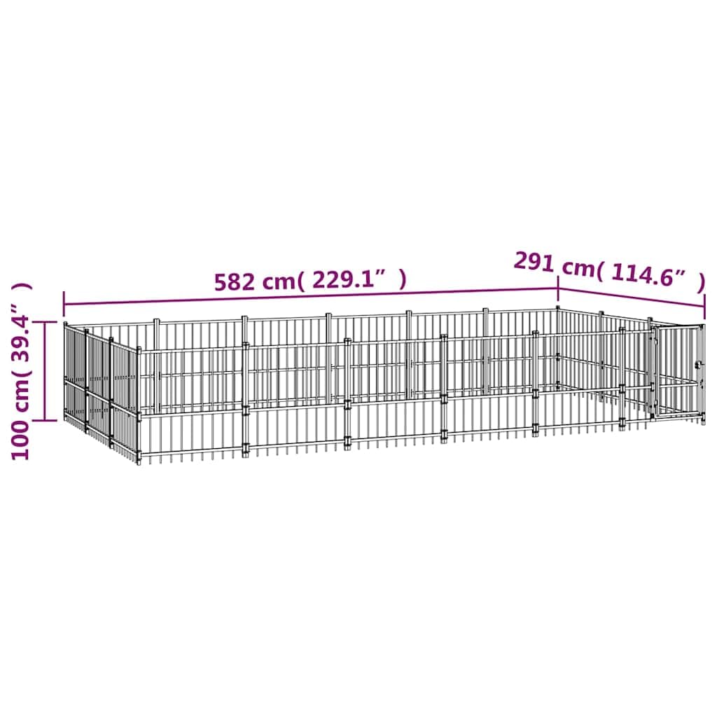 Cuccia in acciaio per cani, 16,94 m²
