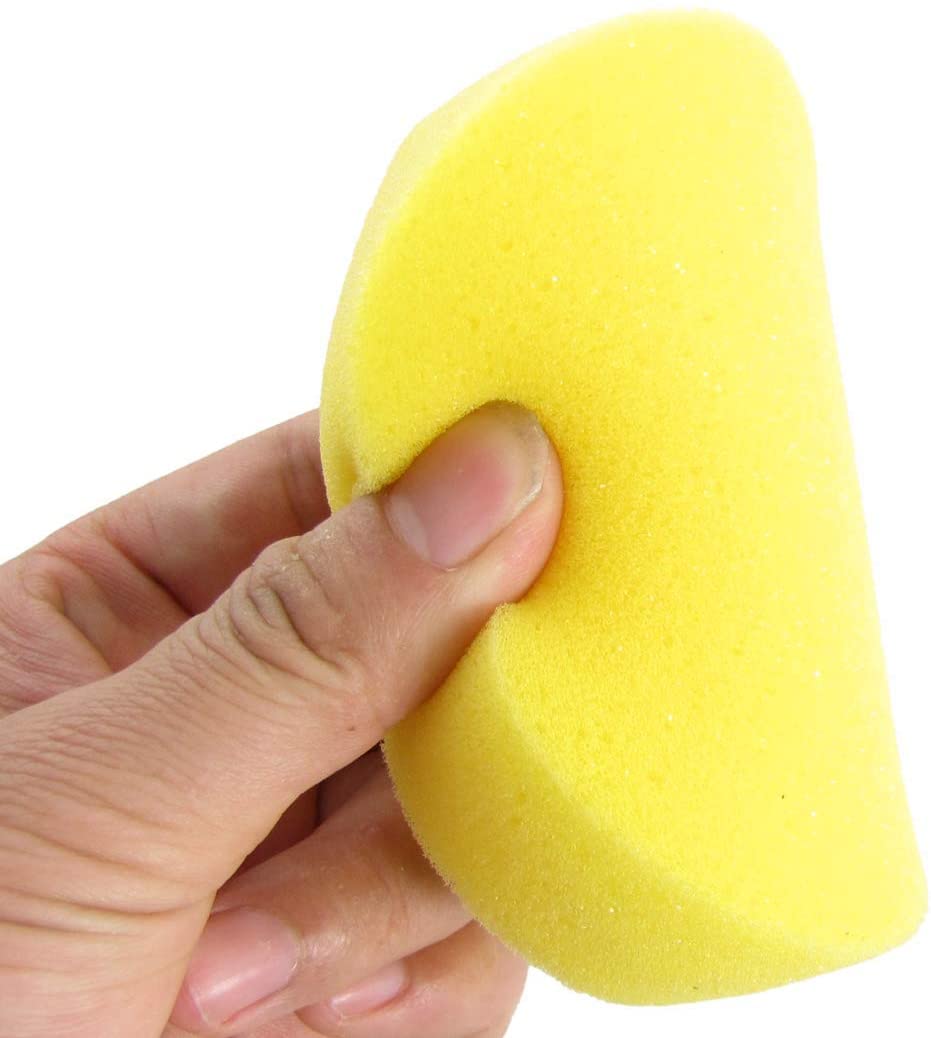 XYWHPGV 6pcs Yellow Round Sponge Wax Applicator Pads for Car (b444a 5a010 ec65d 2d294 9116a 47de8