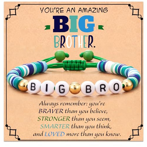 Image of Shonyin Adjustable Polymer Bracelet for Big Brother Son, Boys Easter Gifts