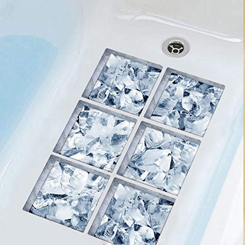Bathtub Non Slip Shower Stickers-3D Ice Cube Tub Anti Mold Grip Bath Decals