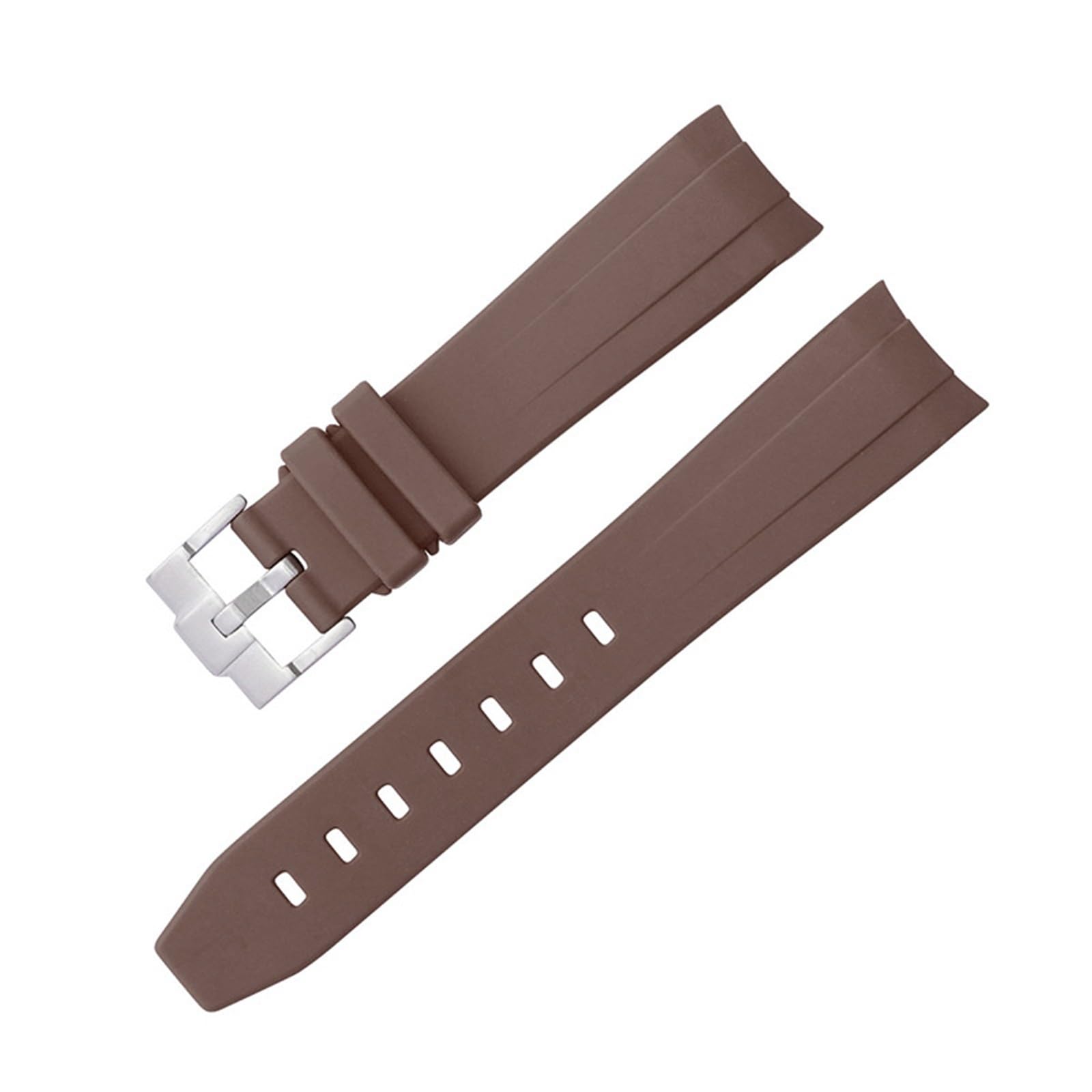 Correas de reloj de 22mm con extremo curvado anti-espacios y hebilla negra 6