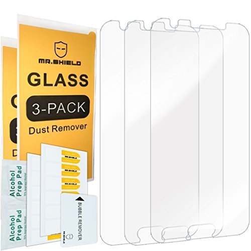 Mr.Shield [3-PACK] Designed For Samsung Galaxy J5 Prime [Tempered Glass] Screen Protector [0.3mm Ultra Thin 9H Hardness 2.5D Round Edge] with Lifetime Replacement