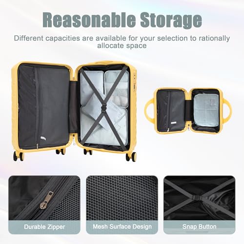 Image of Hardshell Luggage, Lightweight Durable ABS Suitcase with Spinner Wheel, 14 /20