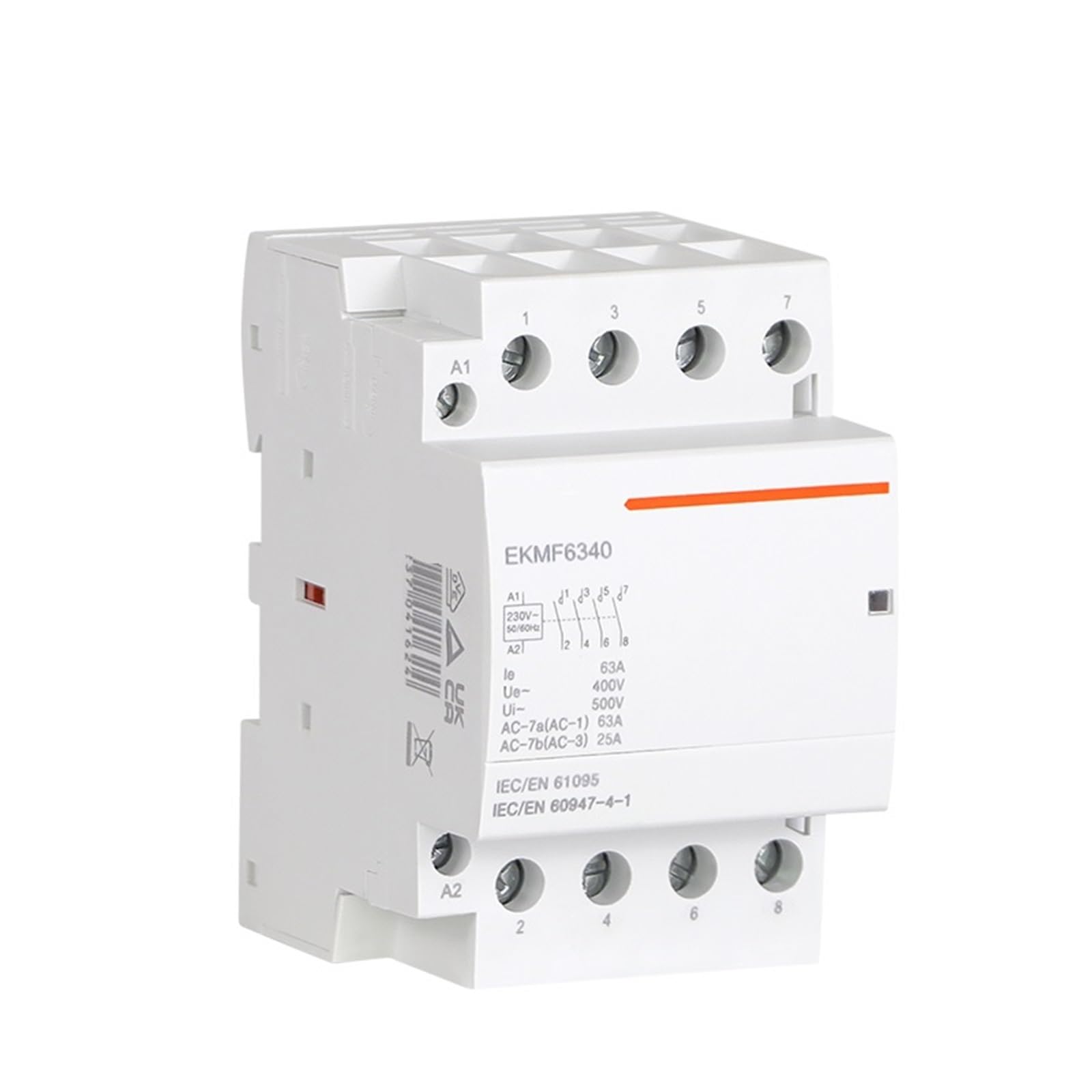Automatyczny stycznik modułowy 2P 4P 230V 380V jednofazowy trójfazowy 25A 40A 63A 2NO 2NC 4NO DIN Rail EKMF(25a,2NO2NC)