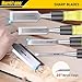 HURRICANE 4 Piece Wood Chisel Set for Woodworking. CR-V Steel Beveled Edge Blades with Safety Caps. Durable PVC High Impact Handle, for Precision Carving & DIY Projects (1/4