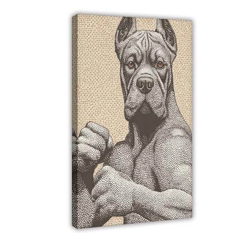 Portrait Cane Corso toile tendue décoration chien fun
