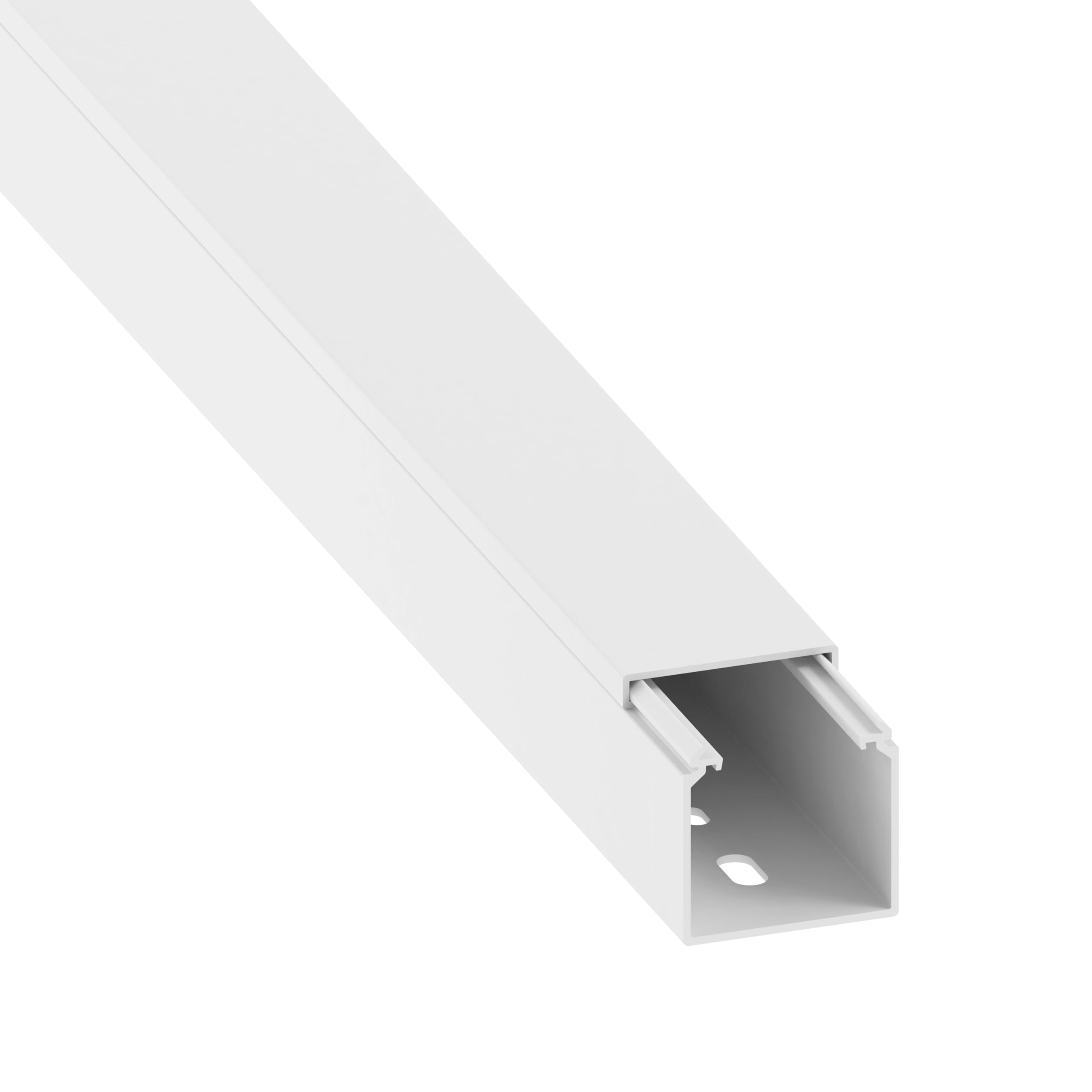 Goulotte de câblage Habengut (avec Trou de Montage dans Le Sol) 40x40 mm en PVC, Couleur : Blanc, Longueur 1 m