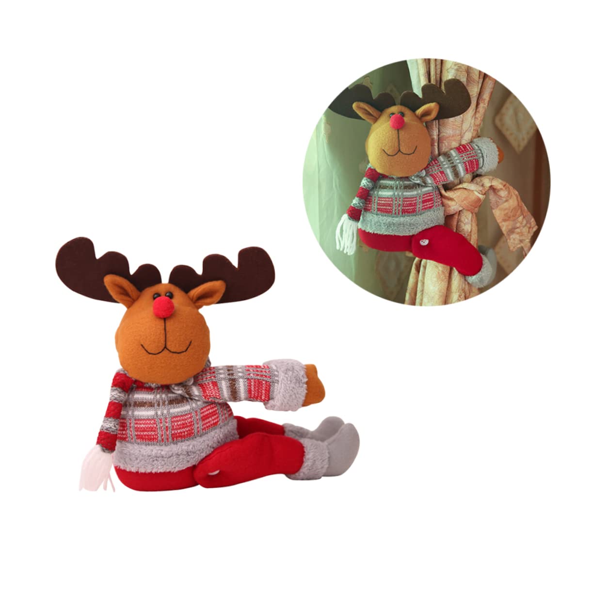 OUNONA 4 Pièces Clips de de Dessin animé Rideaux Noel Rideaux de Noel décoration du père Noël Boucle de de noël Embrasse de en Forme de Boucle pour