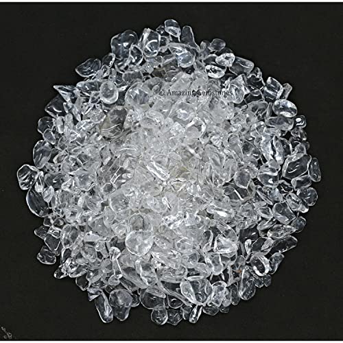 Image of Amazing Gemstone Clear Quartz Crystal Chips and Rocks - Aquarium Gravel Bulk, Small Tumbled Stones and Tiny Crystals for Fish Tank Decoration (Natural AAA Grade Gemstones)