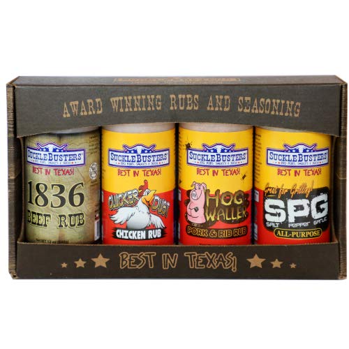 SuckleBusters Texas BBQ Rub Gift Box: Best BBQ Rubs for All-Purpose, Beef, Chicken, Pork & Fish, Grilling and Smoking, Gluten-Free, No MSG Shaker (4 Pack Set) - Image 2