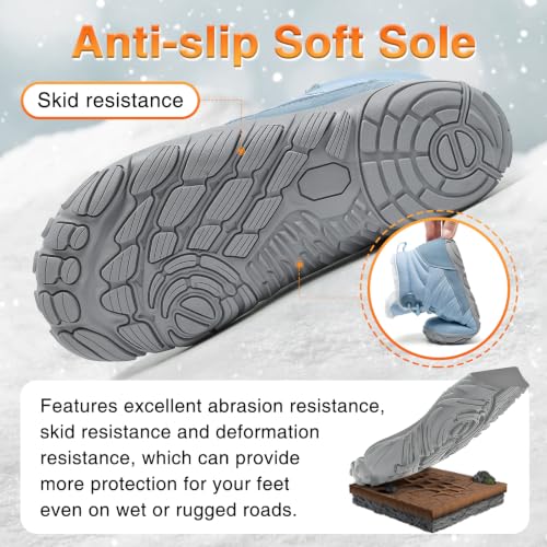 Image of Womens Mens Barefoot Boots Shoes Minimalist Winter Snow Boots Warm Ankle Booties Zero Drop Sole Wide Toe Box Slip on Sneakers