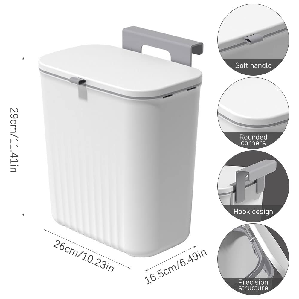 poubelle différenciée, cuisine couvercle, recyclage domestique, 9,5 litres, Blanc