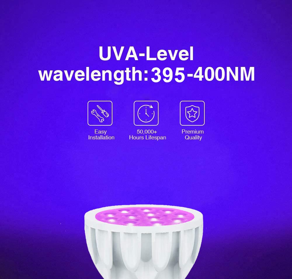 JSVSAL 6x 10W UV LED Leuchtmittel T5, 0,6m, Schwarz – Für Partys, Poster & Besondere Atmosphäre