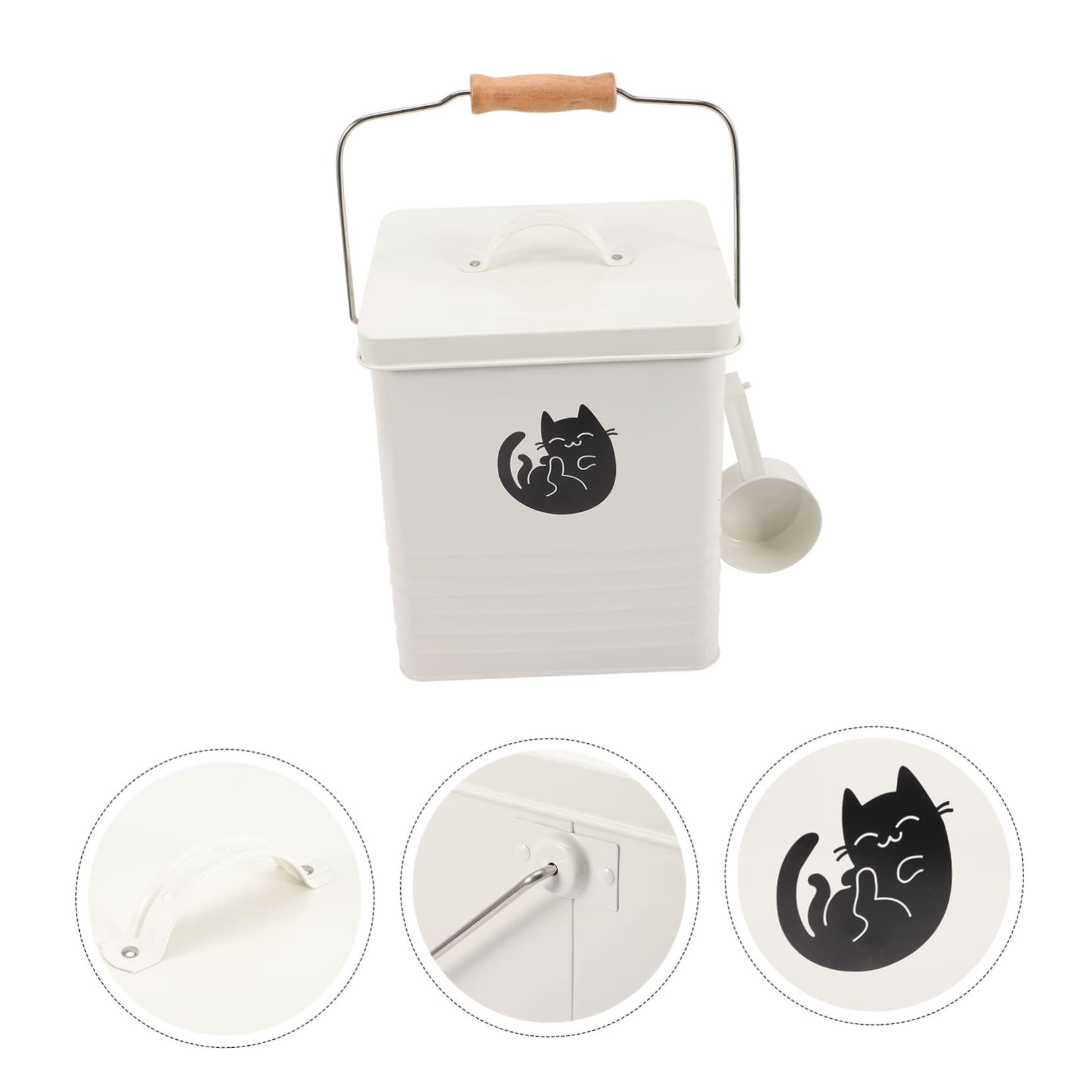 Sosoport 1 Set Cat Food Storage Bucket of Convenient Cat Snack Bin with Scoop Airtight Pet Food Container Lightweight Easy to Move for Home Kitchen Use