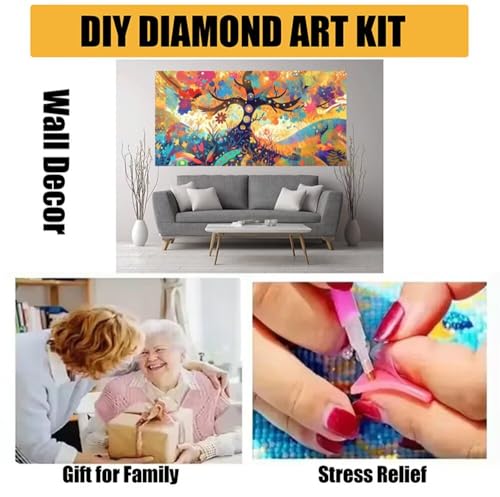 Diamond Painting Arbre de la Vie Abstrait 5D Full Drill 40x80cm - 7