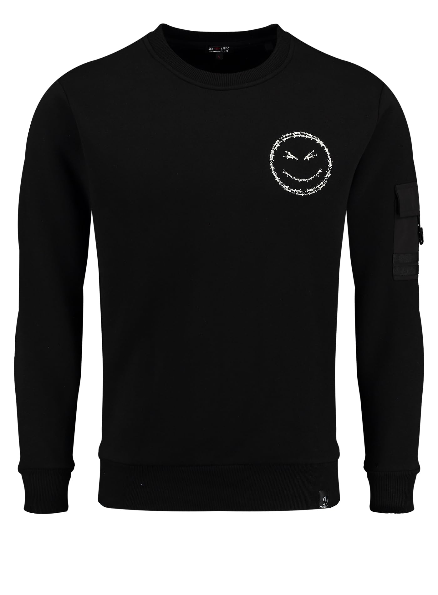 KEY LARGO Męska bluza Kltrip Round, Black (1100), 3XL