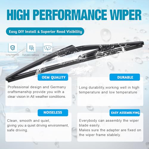 Image of VTOGOI Original Factory Quality Rear Windshield Wiper Blades Replacement For Mini Cooper R50 R53 2001-2006,Mini Cooper R56 2006-2012,Easy To Install 10 inch(Pack of 1)
