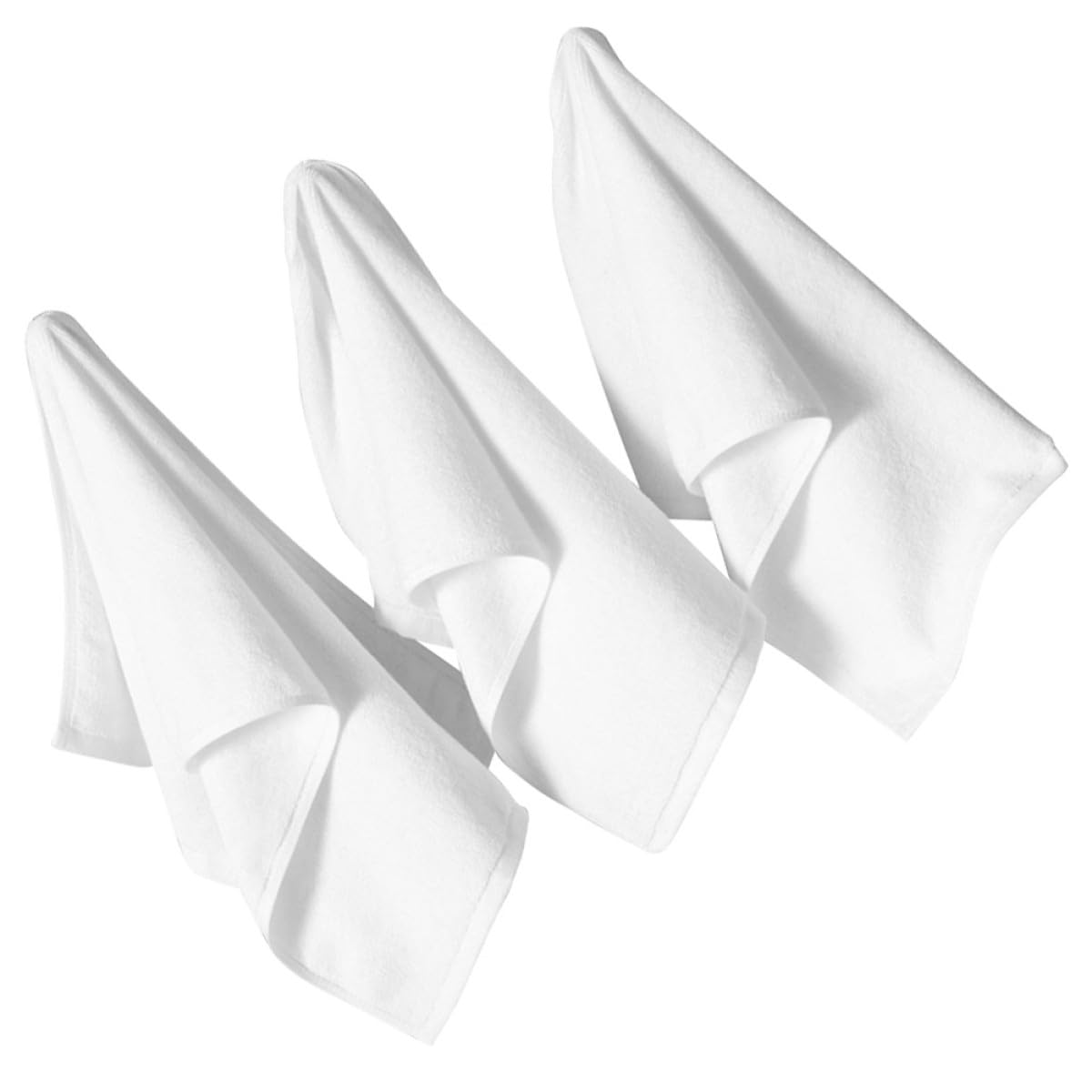 Juego de 3 toallas de algodón blanco de alta absorción y tacto blando para baño y hogar