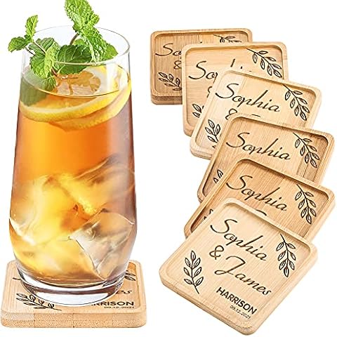 Dessous de verre en bambou ANQIYI Cover
