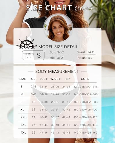 DaiLiWei Two Piece Tummy Control Swimsuits for Women Cheeky Bikini Sets Modest Bathing Suit High Neck Swim Suits Teens4