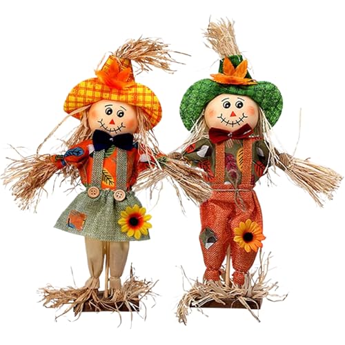Fall Scarecrow Decorations - 2 Pieces Harvest Decor, Porch Garden