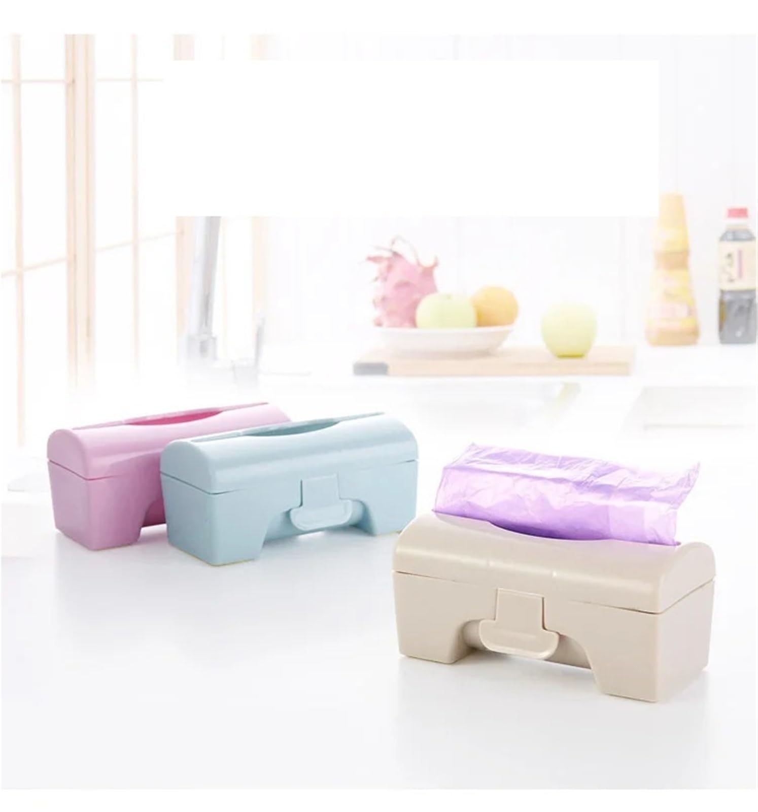 Dispensador De Bolsas De Basura Caja de almacenamiento de bolsas de basura, soporte for bolsas de basura montada en la pared, contenedor de bolsas de plástico for cocina, caja de almacenamiento de bas
