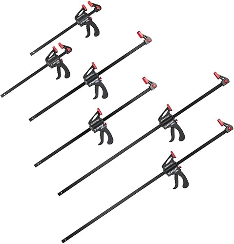 POWERTEC 71789 Abrazaderas de barra de 12, 24 y 36 pulgadas con esparcidor, abrazaderas de gatillo para carpintería, juegos de abrazaderas rápidas