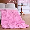 Pink Chunky Knit Throw Blanket, Soft Pink Throw Blanket Hand Knit Throw Blankets for Couch Knitted Throw Yarn Thick Boho Chunky Throws for Bed Sofa Cable Knit Blankets for Women 50x60'' #2