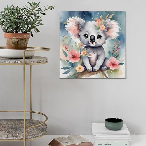 Koala assis sur une branche impression sur toile moderne 50x50