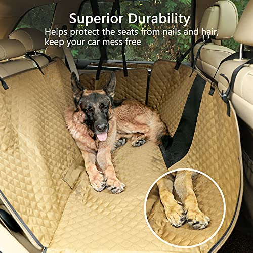 Petsfit Dog Car Seat Cover for Back Seat Protector, Scratchproof Nonslip Hammock Washable Pets Seat Covers with Mesh Window Against Dirt and Pet Fur for Cars Trucks, Khaki Petsfit Dog Car Seat Cover for Back Seat Protector, Scratchproof Nonslip Hammock Washable Pets Seat Covers with Mesh Window Against Dirt and Pet Fur for Cars Trucks, Khaki