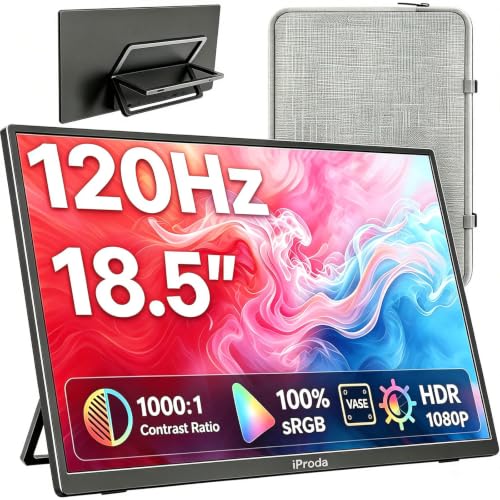 18.5 Inch Portable Monitor HDMI USB-C Slim 120Hz Portable Gaming Monitor