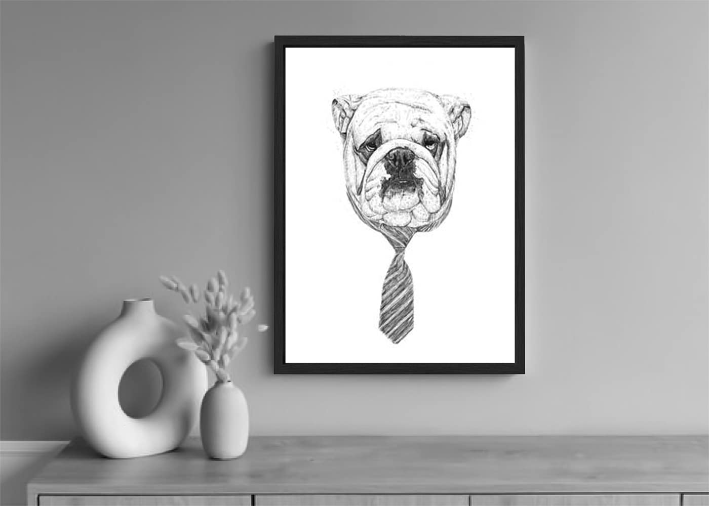 VERRE ART Printed Framed Canvas Painting for Home Decor Office Wall Studio Wall Living Room Decoration (10x14inch Black Floater) - Cooldog Print