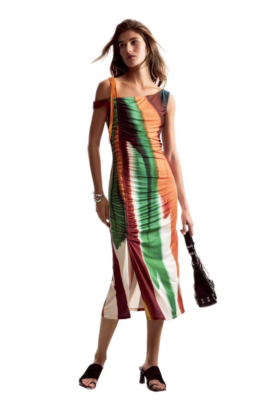 Desigual Multicolor Midi Dresses, Female, S, Paint Lacroix Dress