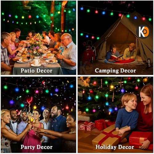 Image of K D String led Light 20 led Doubleball Multicolor String Lights - Doubleball Glass 12ft String led Light for Diwali /Navratri /Christmas Indoor & Outdoor Decoration(Double Ball Glass degin Multi)