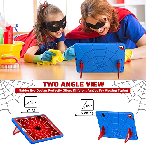 Image of Nitupai iPad 10.2 Case for 9th /8th /7th Generation (2021 /2020 /2019) - Kids' Shockproof Cover With Stand and Screen Protector for Boys and Children, Blue+Red