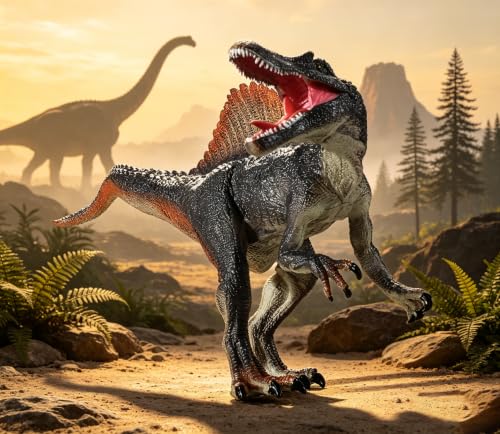 Image of JR PARK Spinosaurus Action Figure with Moveable Jaw Kids Dinosaur Toy