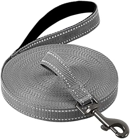 Demigreat Schleppleine für Hunde, 3m / 5m / 10m / 15m / 20m Robuste Lange Hundeleine Reflektierend Trainingsleine mit Gepolsterter Griff und handschlaufe, Ausbildungsleine für Klei
