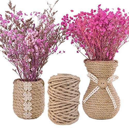 Image of Topbuti 5Mm Natural Jute Twine 100 Feet Braided Rope for DIY Artwork, Christmas, Gift Wrapping, Gardening Applications - Brown