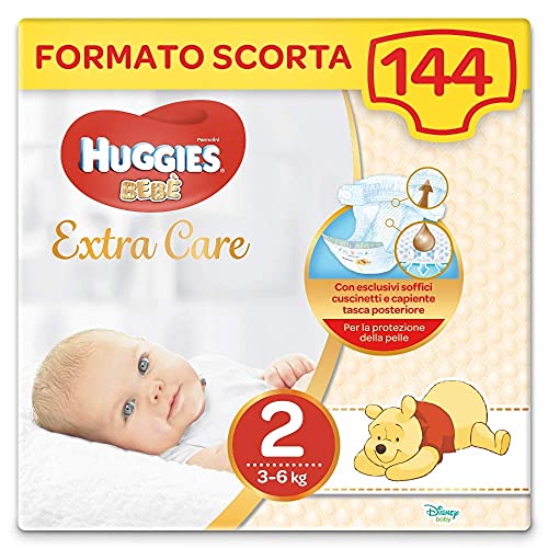6 x HUGGIES Pañales Bebé 3-6 Kg Talla 2 24 Piezas