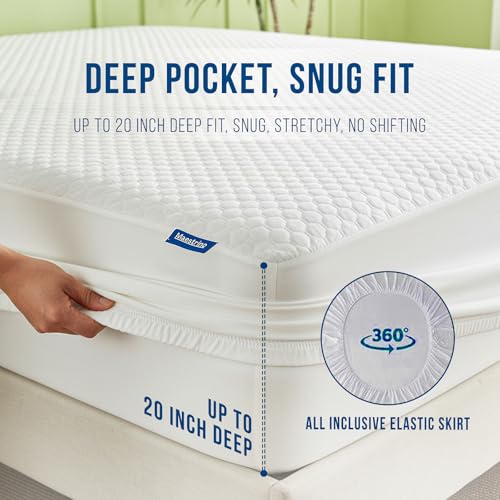 Image of Luxury King Size Tencel Waterproof Mattress Protector Deep Pocket - Premium Cooling Bed Cover Pad - Hypoallergenic & Allergy-Friendly - Oeko-Tex Certified - Ultra Soft & Breathable