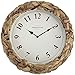 PresenTime & Co Farmhouse Series, Rustic Woven Clock, 10.6 inch, Natural Woven Water Hyacinth / Sea Grass