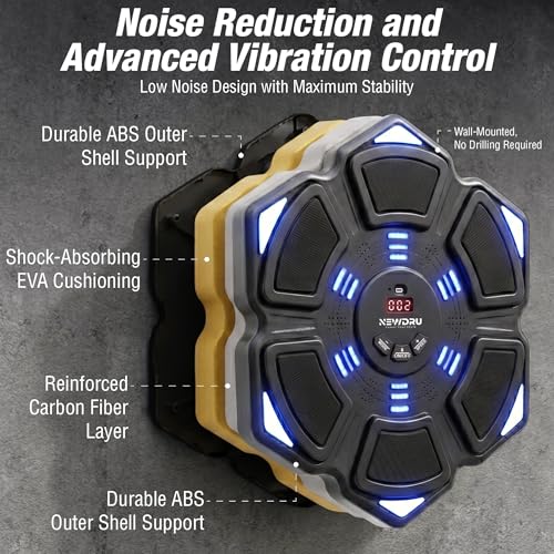 Image of NEWDRU Music Carbon Boxing Machine Wall Mounted, Smart Electric Interactive Wall Mounted Musical Boxing Machine for Adults & Kids