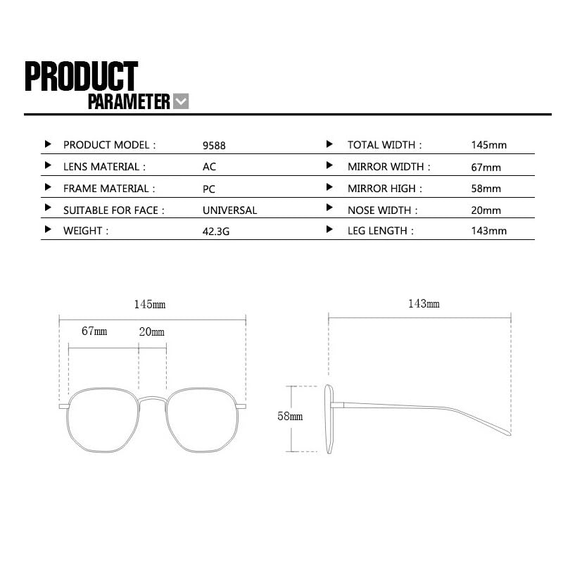 Retro Aviator Polarized Sunglasses for Men Women Trendy 70s Vintage Plastic Frame Sun Glasses3